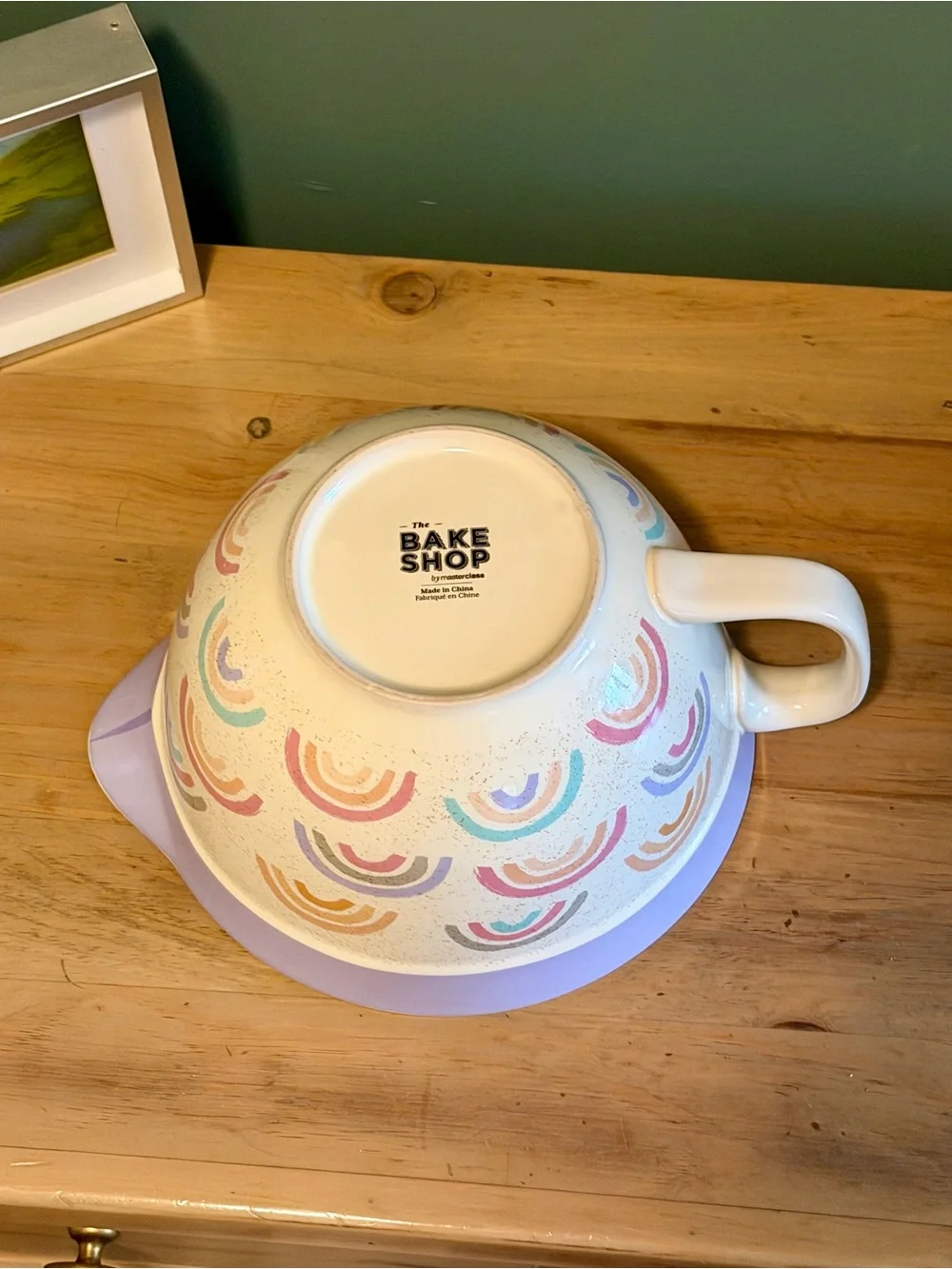 The Bake Shop Rainbow Ceramic Mixing Bowl | Large Batter Bowl